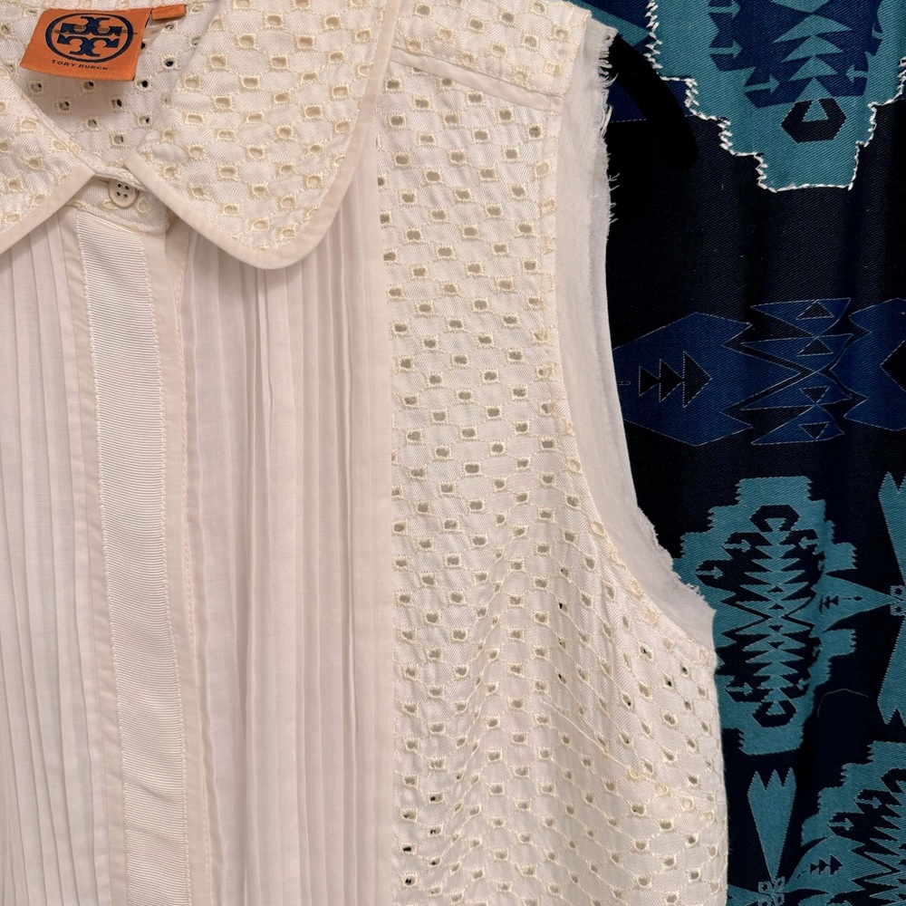 Tory Burch White Sleeveless Blouse - Picture 4 of 14